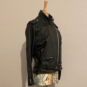 Black Leather Jacket Sz 10